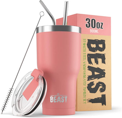 Beast 10 oz Tumbler Stainless Steel Vacuum Insulated Coffee Ice Cup Double Wall Travel Flask (Arctic White)