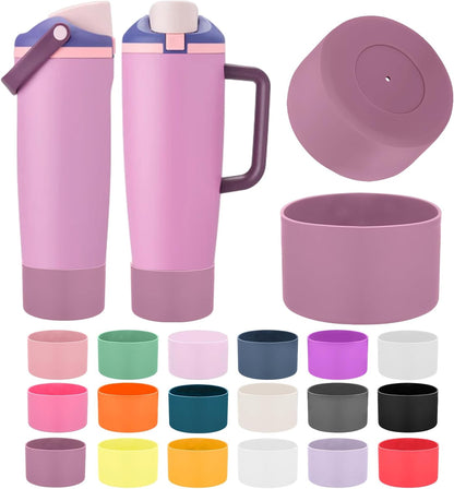 Mity rain 2PCS Protective Silicone Boots for Owala 30oz & 40oz FreeSip Sway Bottles & Tumblers - Accessories for owala, Enhances Stability & Prevents Scratches(Black Cherry)