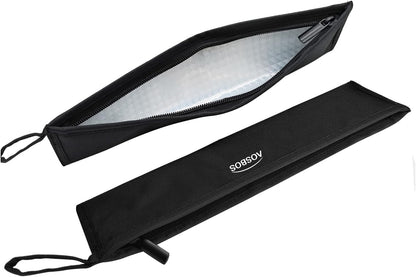 Aosbos Reusable Straws Carrying Case, Portable Small Pouch for Metal, Paper, Plastic, Silicone Disposable Straws, Stainless Steel Chopstick - Black