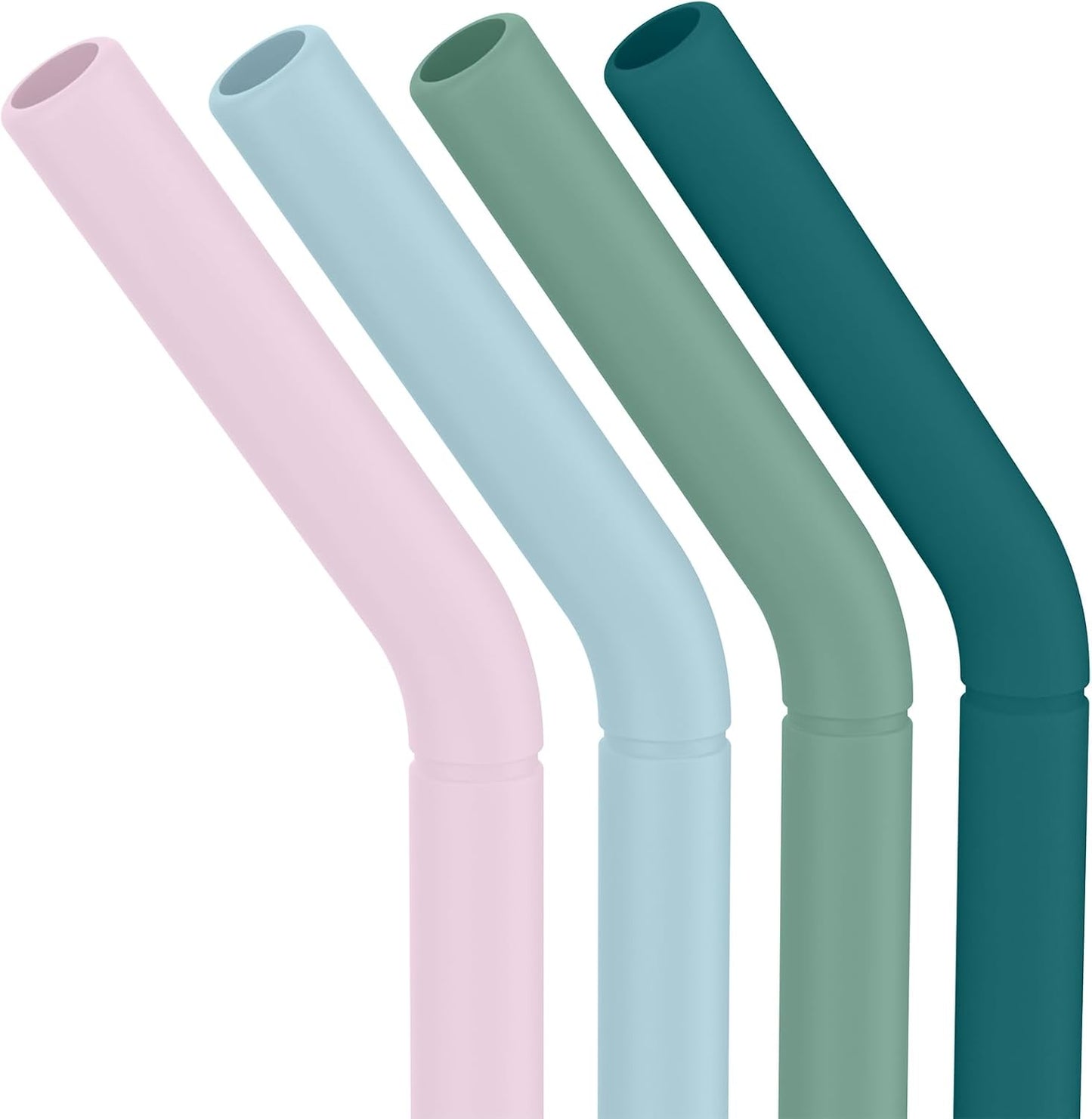 Ello Impact Pack of Reusable Silicone Straws with Fold & Store Carry Case, Portable Drinking Straw for Party Travel Cruise Ship, Includes Straw Cleaning Brush, Dishwasher Safe, BPA-Free