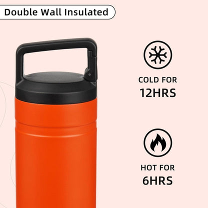 BJPKPK Insulated Water Bottle with 2 Lids,20 oz Double Wall Stainless Steel Vacuum Tumbler Travel Coffee Mug,Wide Mouth Thermal Cup,Haze Blue