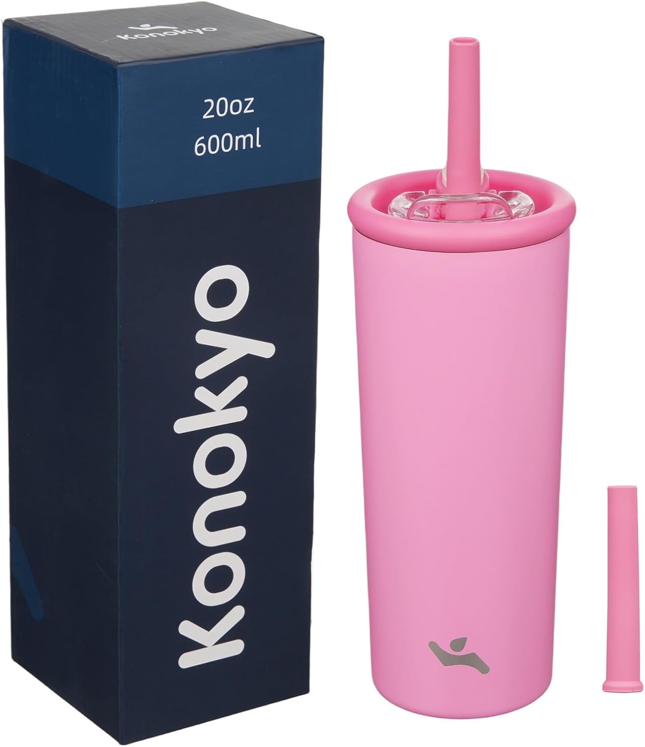 Konokyo 25oz Insulated Tumbler with Lid and Straw, Reusable Iced Coffee Cup with Lid, Travel Coffee Mug, BPA-Free, Leak-Proof and Durable, Oasis
