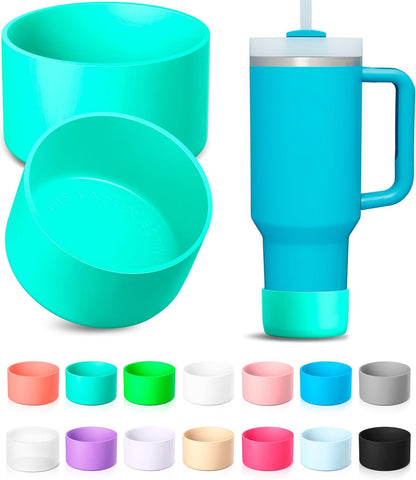 KTKUDY 2Pcs Silicone Boot for Stanley Quencher Tumbler 30 oz 40 oz & IceFlow 20 oz 30 oz & Fit Owala Freesip Water Bottle & Fit Hydro Flask & More - Cup Bottom Accessories Fit Stanley Cup
