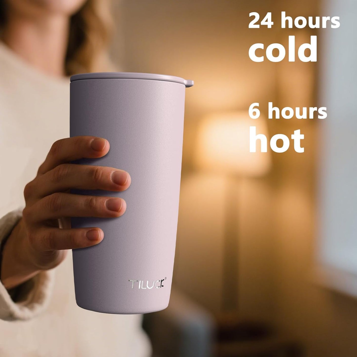 TILUCK 20 oz Insulated Tumbler with BPA-Free Lid, Stainless Steel Vacuum Travel Coffee Mug, Double Wall Coffee Tumbler（20oz，Matte DarkBlue）