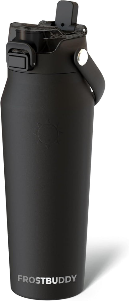 Frost Buddy 24oz Insulated Water Bottle with Straw & Chug Lid | Leak-Proof Stainless Steel | 24-Hours Cold | Sweat-Proof, Cup Holder Friendly | Ideal for Gym, Travel, Sports & Everyday Hydration - Colors B