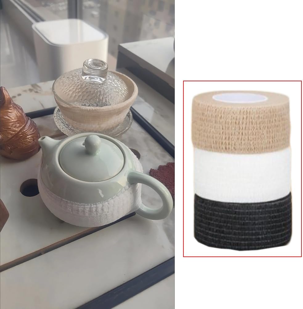 6 Pack Coffee Mug Handles Cover Handleless Cups Non Slip Grip Hot Water Drinking Glasses Insulated Wrap Anti Scald Tape Protective Covers for Glass Tumbler with Straw and Lid Travel Cups