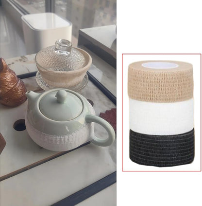 6 Pack Coffee Mug Handles Cover Handleless Cups Non Slip Grip Hot Water Drinking Glasses Insulated Wrap Anti Scald Tape Protective Covers for Glass Tumbler with Straw and Lid Travel Cups