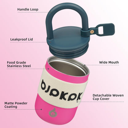 BJPKPK 13oz Insulated Stainless Steel Loop Tumbler With Lid And Handle Travel Coffee Mug Thermal Cup,Latte