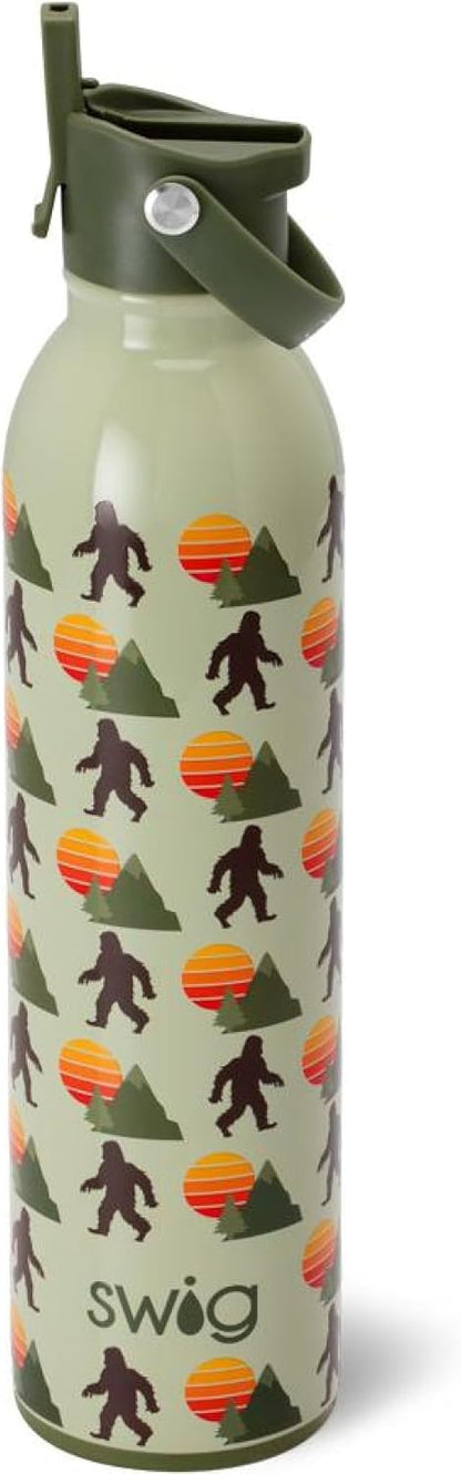 Swig Life 36oz Insulated Water Bottle, Travel Water Bottle with Straw and Lid, Cup Holder Friendly, Stainless Steel (Pickleball)