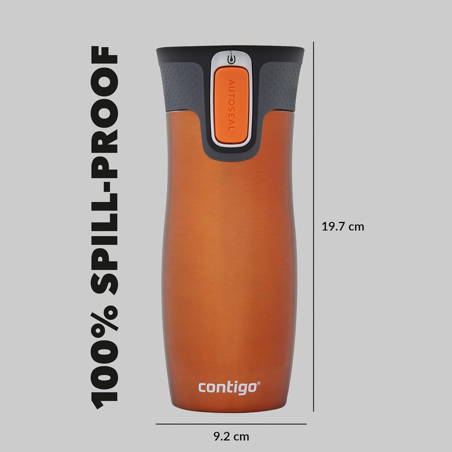Contigo West Loop Autoseal Travel Mug, Stainless Steel Thermal Mug, Vacuum Flask, Leakproof Tumbler, Coffee Mug with BPA-Free Easy-Clean Lid