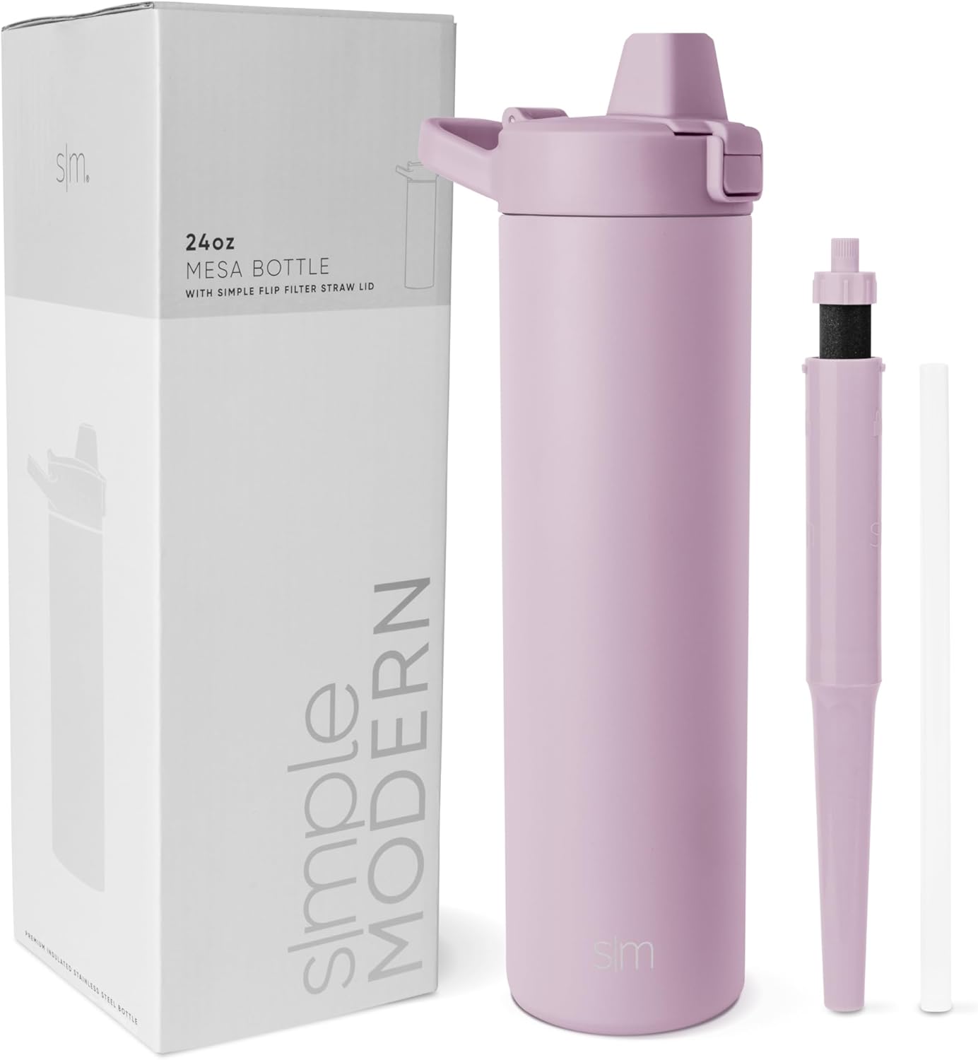 Simple Modern Filtered Water Bottle | Insulated Stainless-Steel Carbon Filter Travel Water Bottles | Reusable for Clean Drinking Water On The Go | 34oz, Sea Glass Sage