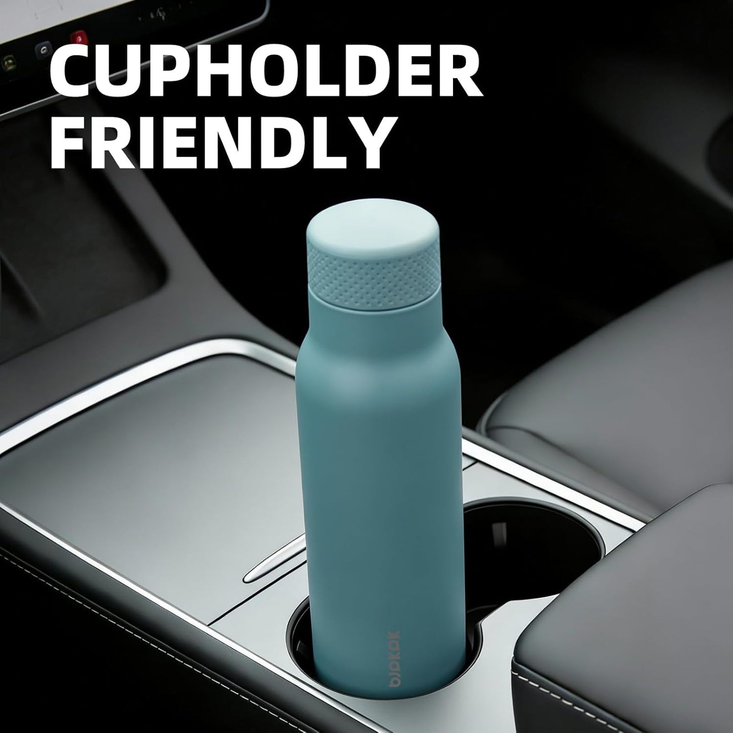 BJPKPK Stainless Steel Water Bottle,21oz insulated Reusable Bottle,Leakproof Metal Thermal Flask Double Wall,Keep Drinks Cold and Hot,Mint Green