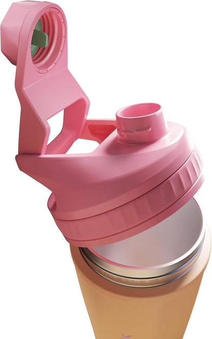 VOLTRX ChillMix Shaker Bottle Insulated Stainless Steel - USB C Rechargeable Electric Protein Shake Mixer, Shaker Cups for Protein Shakes and Meal Replacement, Chrome Steel, 16 oz