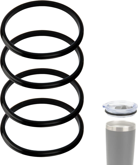 Replacement for Yeti Rubber Seal O-Ring Gasket, Leak-Proof Compatible with Yeti 20 oz Tumbler Lid, 10 oz Lowball and Mug, and 25 oz Straw Mug, 4 Pack Food-Grade Silicone