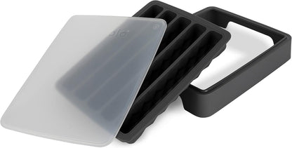 Tovolo Ice Cube Tray for Water Bottles Creates 5 Frozen Stick Tubes for Plastic & Reuseable Bottles, BPA Free Silicone Easy Release Water Bottle Ice Tray with Lid, Stackable Spill Proof Design