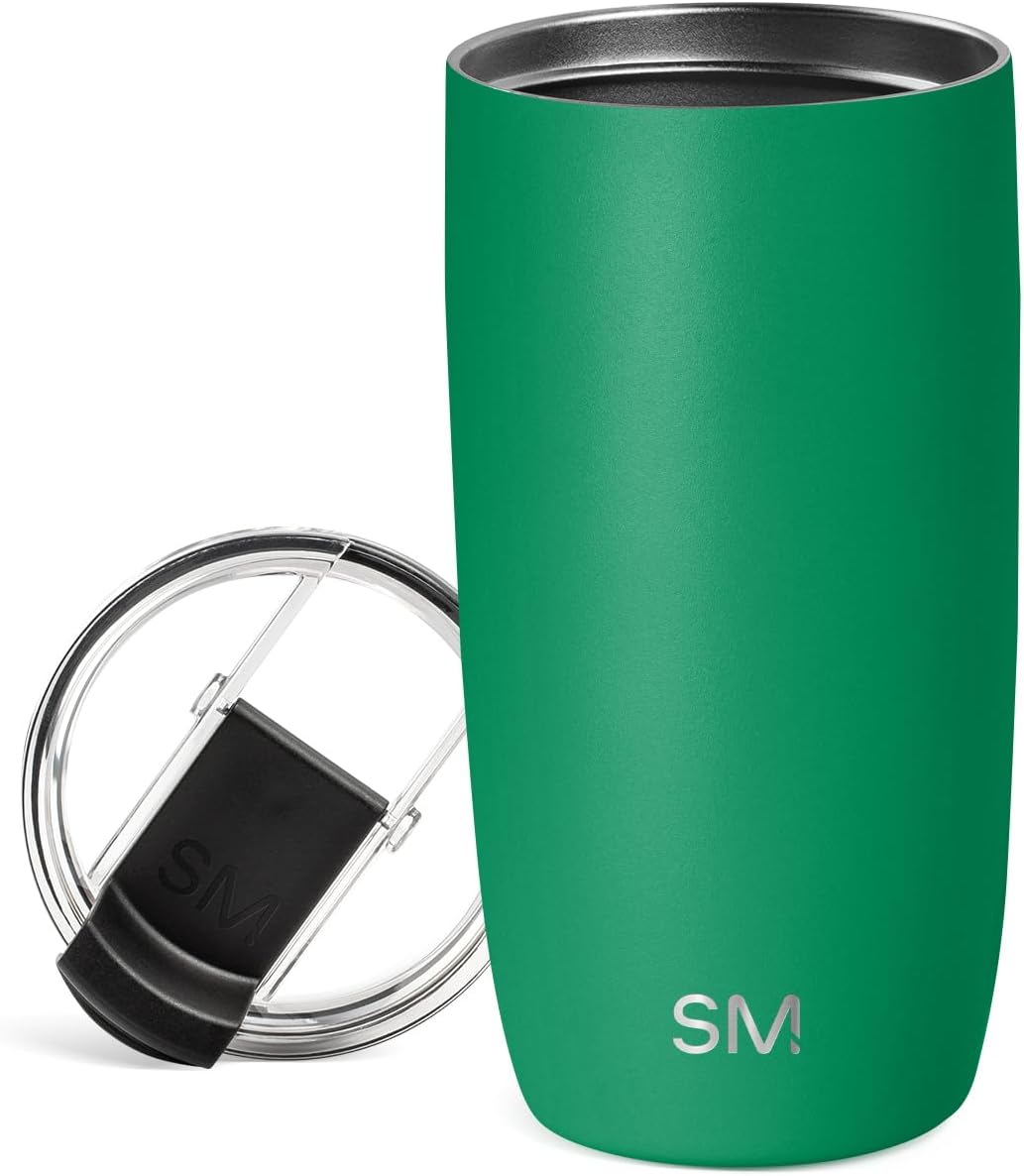 Simple Modern Voyager Tumbler with Flip Lid | Travel Coffee Mug | Insulated Stainless Steel Cold Brew Iced or Hot Coffee Cup | Gifts for Women Men Her Him | 16oz, Almond Birch