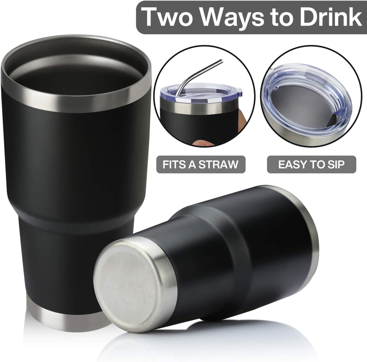 MEWAY 30oz Tumbler Double Wall Vacuum Insulated Travel Mug, Stainless Steel Tumbler with Lid, Durable Powder Coated Insulated Coffee Cup for Cold & Hot Drinks (Silver,1 PACK)