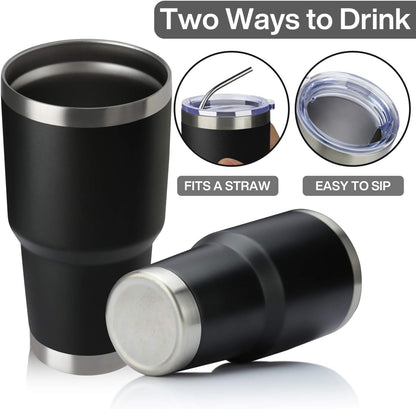 MEWAY 30oz Tumbler Double Wall Vacuum Insulated Travel Mug, Stainless Steel Tumbler with Lid, Durable Powder Coated Insulated Coffee Cup for Cold & Hot Drinks (Silver,1 PACK)