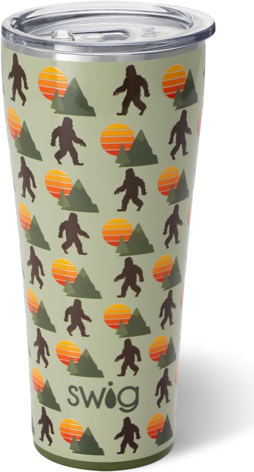 Swig Life 32oz Insulated Tumbler, Travel Coffee Tumbler with Lid, Cup Holder Friendly Travel Coffee Mug, Stainless Steel with Lid (Hayride)