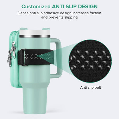 Water Bottle Pouch For Stanley Cup 40oz 30oz, Running Water Bottle Bag for Cards, Keys, Phone, Gym Accessories For Men Women, Travel Tumbler Mug Pouch Compatible With Stanley, Simple Modern