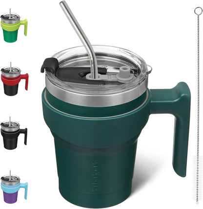 BJPKPK Tumbler With Handle And Straw Lid 40 oz Stainless Steel Insulated Coffee Tumbler Cups For Home, Office or Car,Turquoise