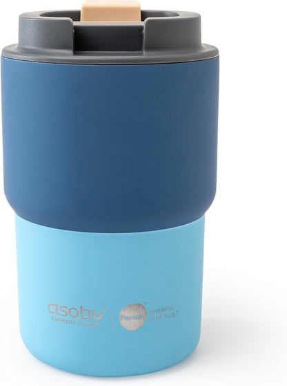 asobu Ultimate Ceramic Travel Mug, 12oz Insulated Stainless Steel Coffee Cup with Handle & Splash-Resistant Lid, Ceramic Lined for Pure Taste, BPA-Free, Double-Wall Vacuum for Hot Drinks