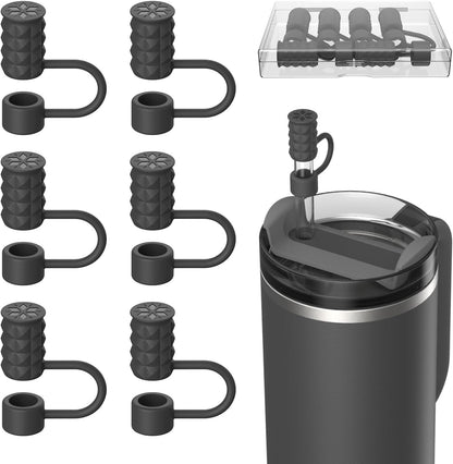 6 Pcs Straw Covers Caps, 0.4in/10mm Straw Toppers for Stanley Cup 30/40 oz, Starlight