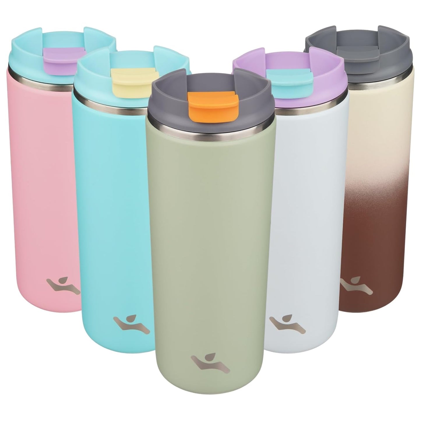 Konokyo Tumbler with Lid, 16 oz Travel Coffee Mug Double Wall Vacuum Stainless Steel Thermal Metal Cup Insulated Water Bottle,Navy Blue