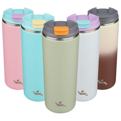 Konokyo Tumbler with Lid, 16 oz Travel Coffee Mug Double Wall Vacuum Stainless Steel Thermal Metal Cup Insulated Water Bottle,Navy Blue
