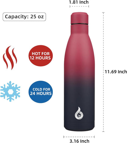 BJPKPK Insulated Water Bottle 12oz Small Stainless Steel Water Bottles Reusable Metal Thermal Keep Cold and Hot,Dreamy Purple - Colors B
