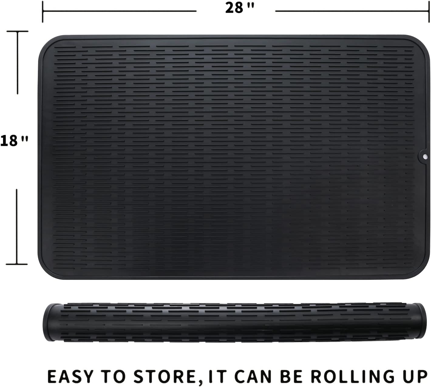 MicoYang Silicone Dish Drying Mat for Multiple Usage,Easy clean,Eco-friendly,Heat-resistant Silicone Mat for Kitchen Counter,Sink,Bar,Bottle,or Cup Green M 17 inches x 6 inches