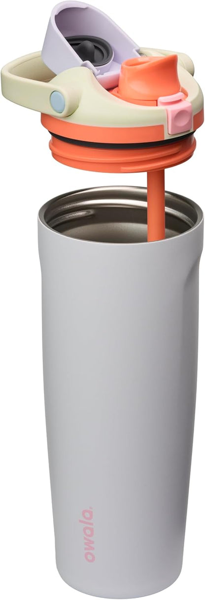 Owala FreeSip Sway Insulated Stainless Steel Water Bottle with Two-Way Spout, Built-In Straw and Bucket Handle, Made for Travel, School, and Sports, 30oz, BPA Free, Leak Proof, Daybreak