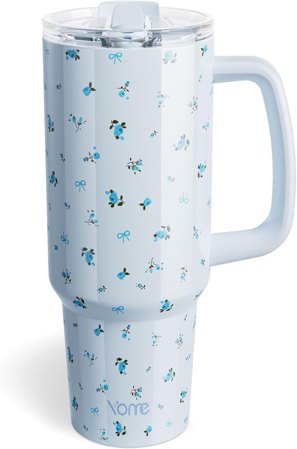YOME 40oz Nurse Tumbler with Handle and Flip Straw | Stainless Steel Insulated Water Bottle | Keeps Drinks Cold | Dishwasher Safe | Cupholder Friendly | Gift Gym Travel Yoga