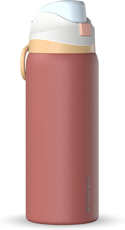 Hydrapeak Oasis 32oz Insulated Water Bottle with Locking Chug Lid & Handle, Leakproof Stainless Steel Travel Tumbler, Great for Gym, Work & Everyday Hydration, Stone 1