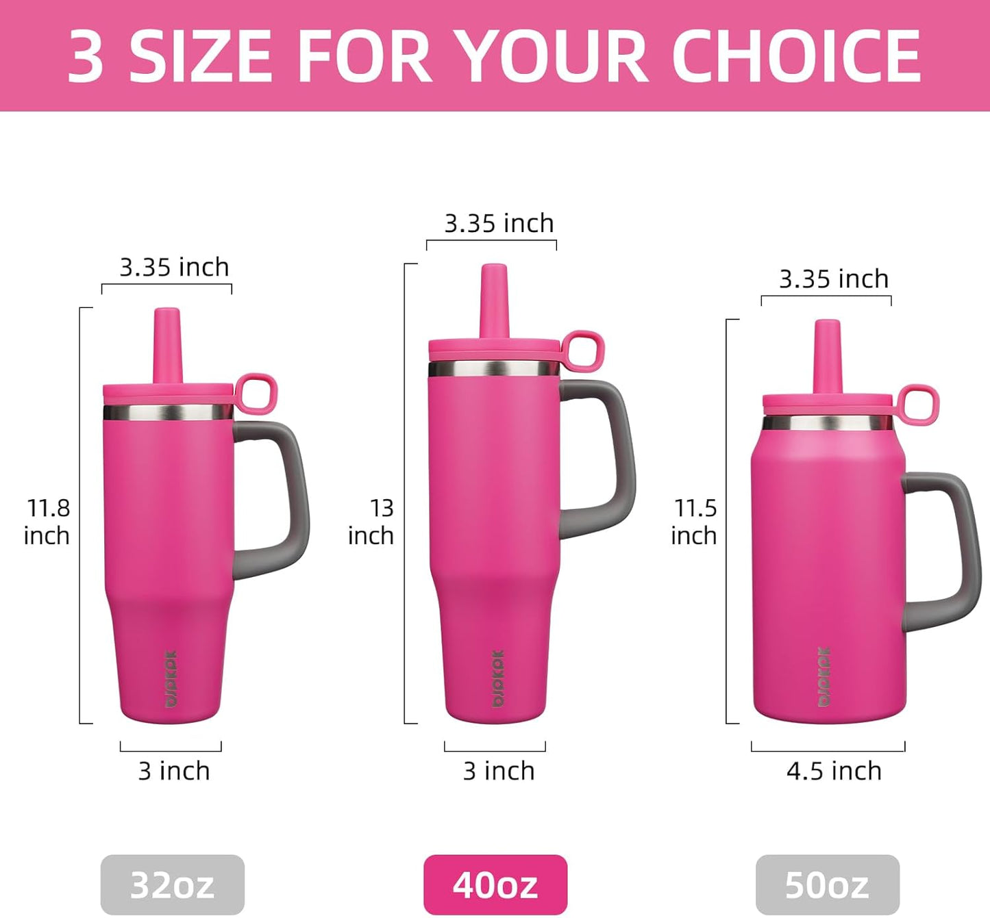 BJPKPK 50oz Insulated Tumbler with Handle Stainless Steel Travel Coffee Mug with Lid Reusable Large Water Bottle with Straw,Sky