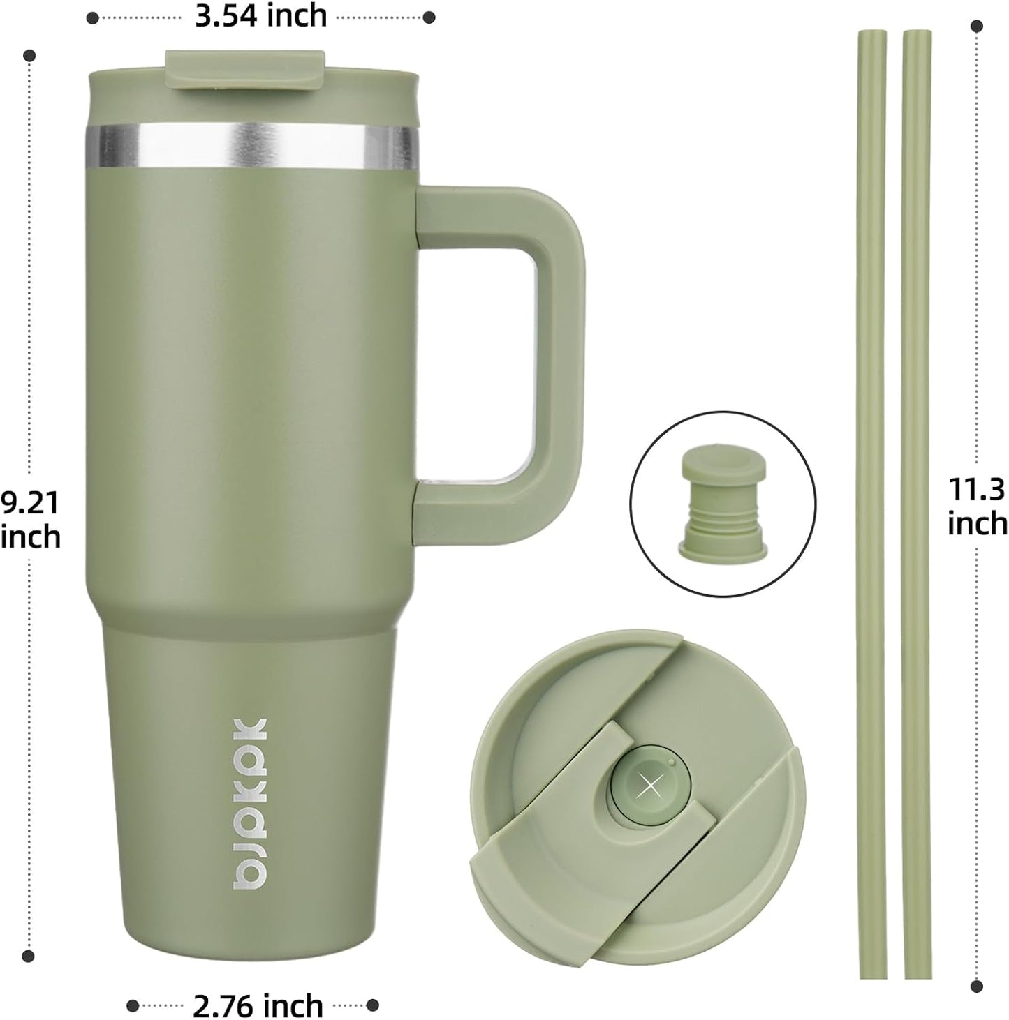 BJPKPK 30oz Stainless Steel Insulated Tumbler With Handle And Lid Straw Travel Coffee Mug Thermal Cup,Black