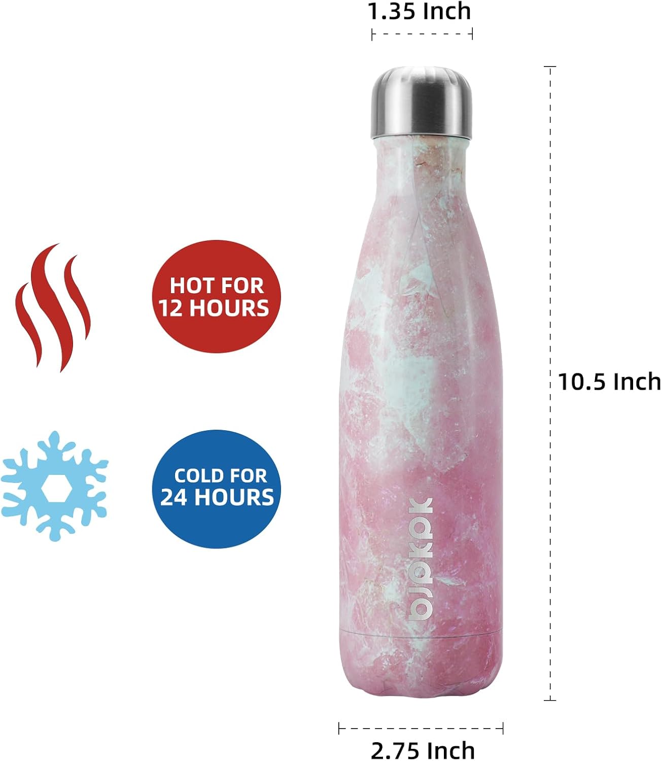 BJPKPK Insulated Water Bottle 12oz Small Stainless Steel Water Bottles Reusable Metal Thermal Keep Cold and Hot,Dreamy Purple - Colors A