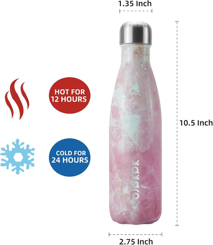 BJPKPK Insulated Water Bottle 12oz Small Stainless Steel Water Bottles Reusable Metal Thermal Keep Cold and Hot,Dreamy Purple - Colors A