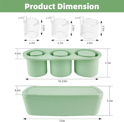 Tcamp Ice Mold for 30-40 oz Tumbler Cup, Silicone Ice Cube Tray With Lid and Bin for Freezer, Ice Ring Ice Maker for Chilling Cocktails, Whiskey, Drinks, Coffee, Easy Fill and Release (Black)
