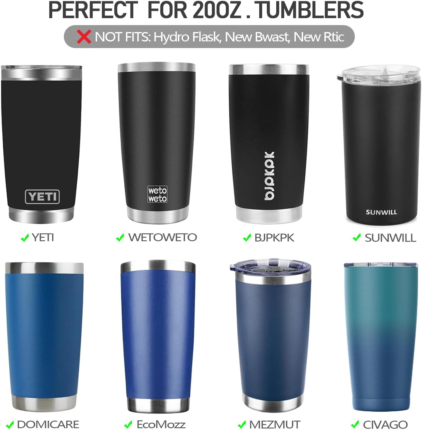 LUCEMILL 30 oz Tumbler Lid, Replacement Straw Lids for YETI Rambler 26 oz Cup 30 oz Tumbler, 35 oz Straw Mug, Spill Proof Covers