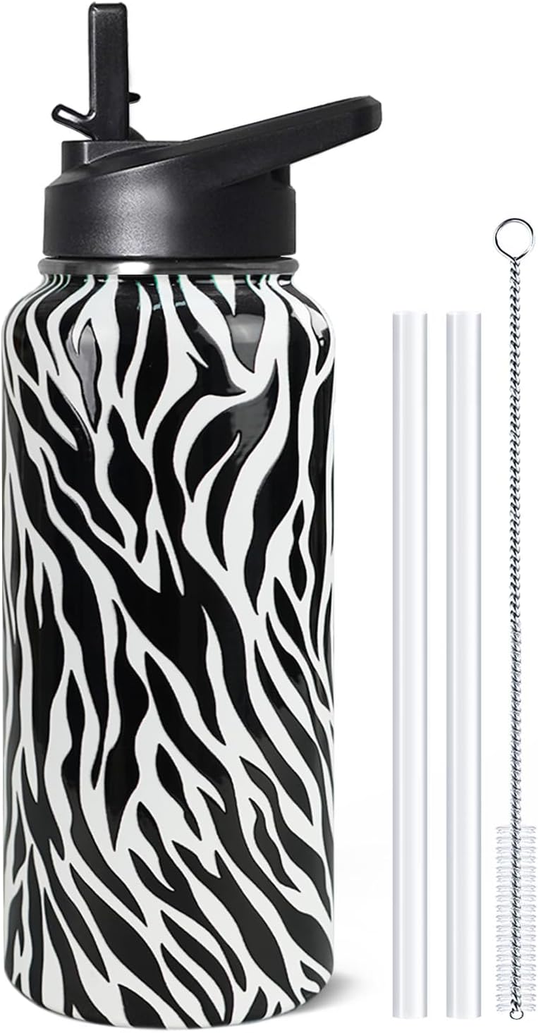 32 oz Pickleball Insulated Water Bottle with Straw - Pickleball Gym Hiking Sports Coffee Mug | Perfect Pickleball Gifts for Women, Pickleball Decor Accessories
