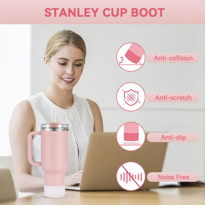 PICcircuit 2PCS for Stanley Boot, Silicone Bottom for Quencher Adventure 40oz 30oz IceFlow 20oz 30oz Bottle&for Hydroflask Tumbler 12-24oz for Stanley Cup Accessories Avoid Scratches&Noise