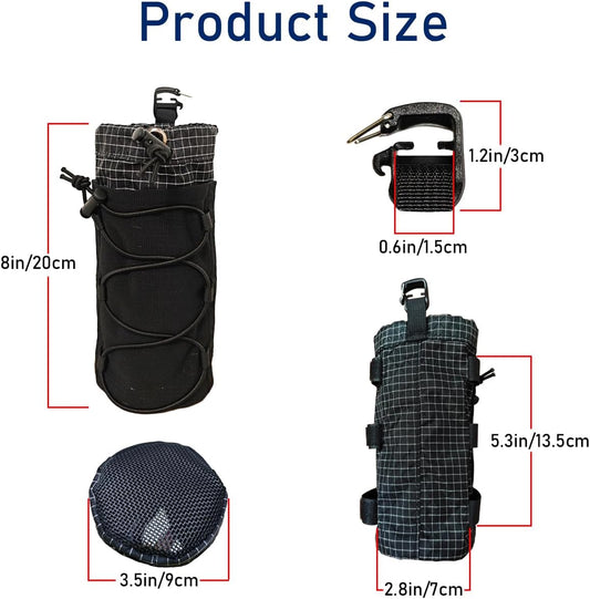 Extended-Height Ultralight Shoulder Strap Water Bottle Holder – Fits 20-34oz Bottles | Heavy-Duty Backpack Accessory for Hiking, Travel, Cycling & Running