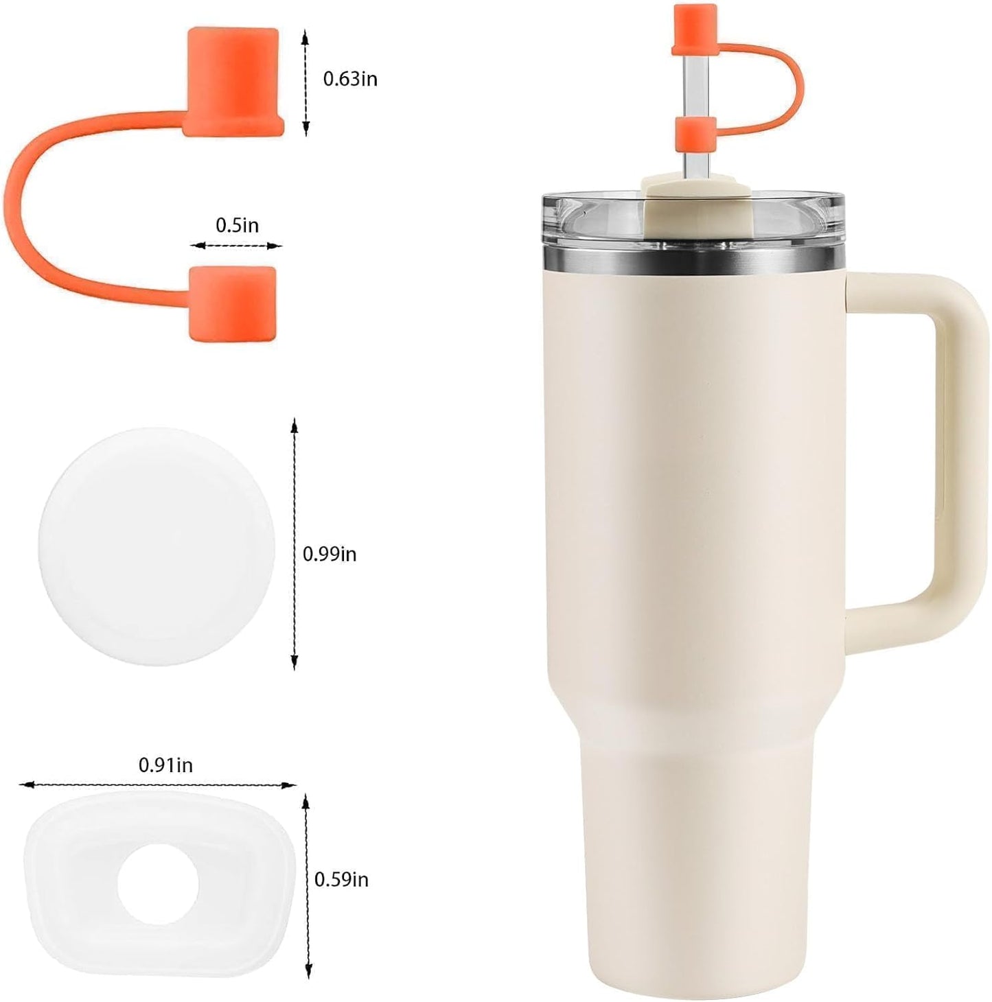 MOLOSLEEVE 21 Colors Straw Toppers Include A Set of Leak-proof Plugs, for Stanley Straw Covers Cap for Stanley Cup 2.0 30oz, 40oz, Silicone, Dust-Proof （Clear）