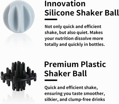 TOOFEEL Shaker Bottles for Protein Mixes 28 oz Stainless Steel Protein Shaker with 2 Mixing Ball, Not Stays Cold/Hot, Visible Window Metal Shaker Cups, Leakproof, BPA Free Bottle Shaker
