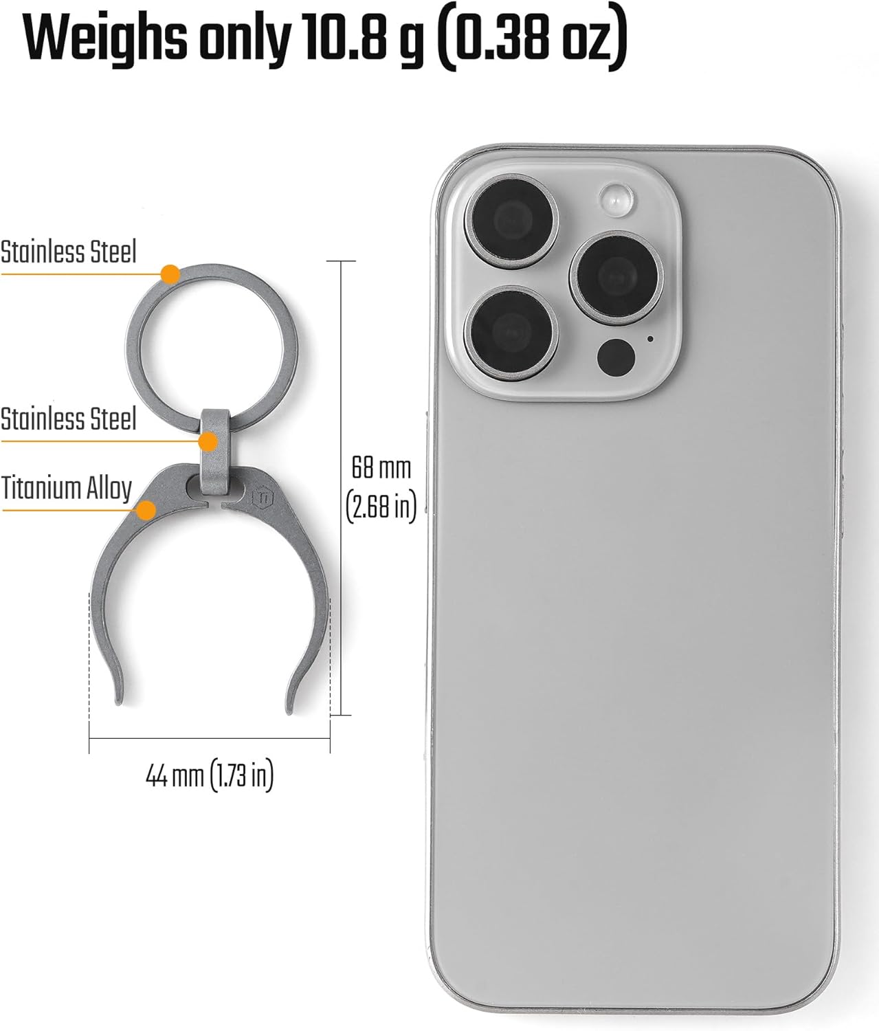 KeyUnityWater Bottle Clip, Lightweight EDC Water Bottle Holder for Hiking, Camping, and Everyday Carry