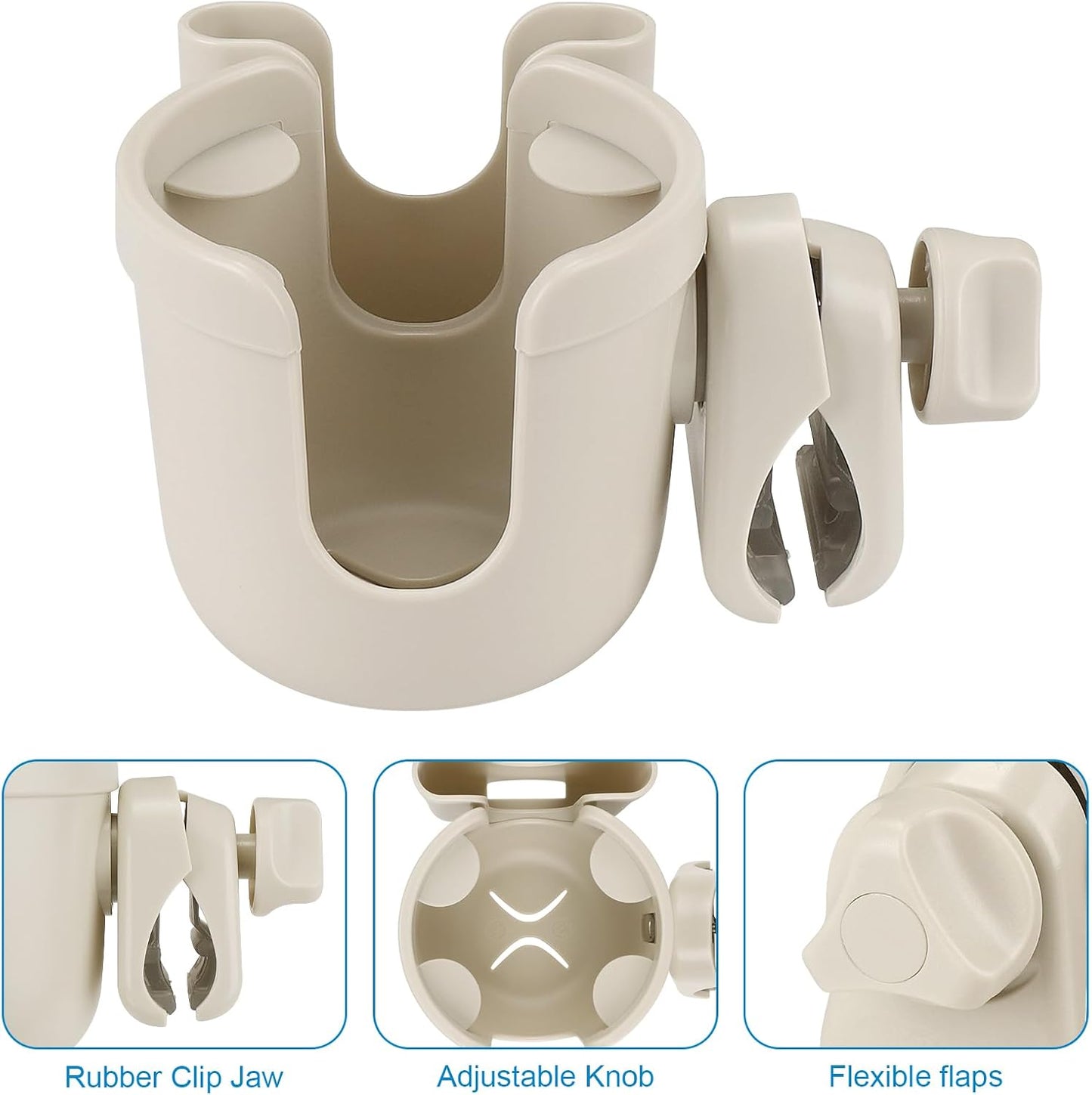 Accmor Stroller Cup Holder with Phone Holder, Bike Cup Holder, Universal Cup Holder for Uppababy Nuna Doona Strollers, 2-in-1 Cup Holder for Walker, Wheelchair, Scooter - Colors B