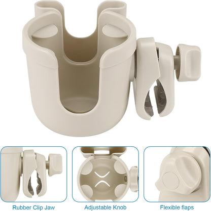 Accmor Stroller Cup Holder with Phone Holder, Bike Cup Holder, Universal Cup Holder for Uppababy Nuna Doona Strollers, 2-in-1 Cup Holder for Walker, Wheelchair, Scooter - Colors B