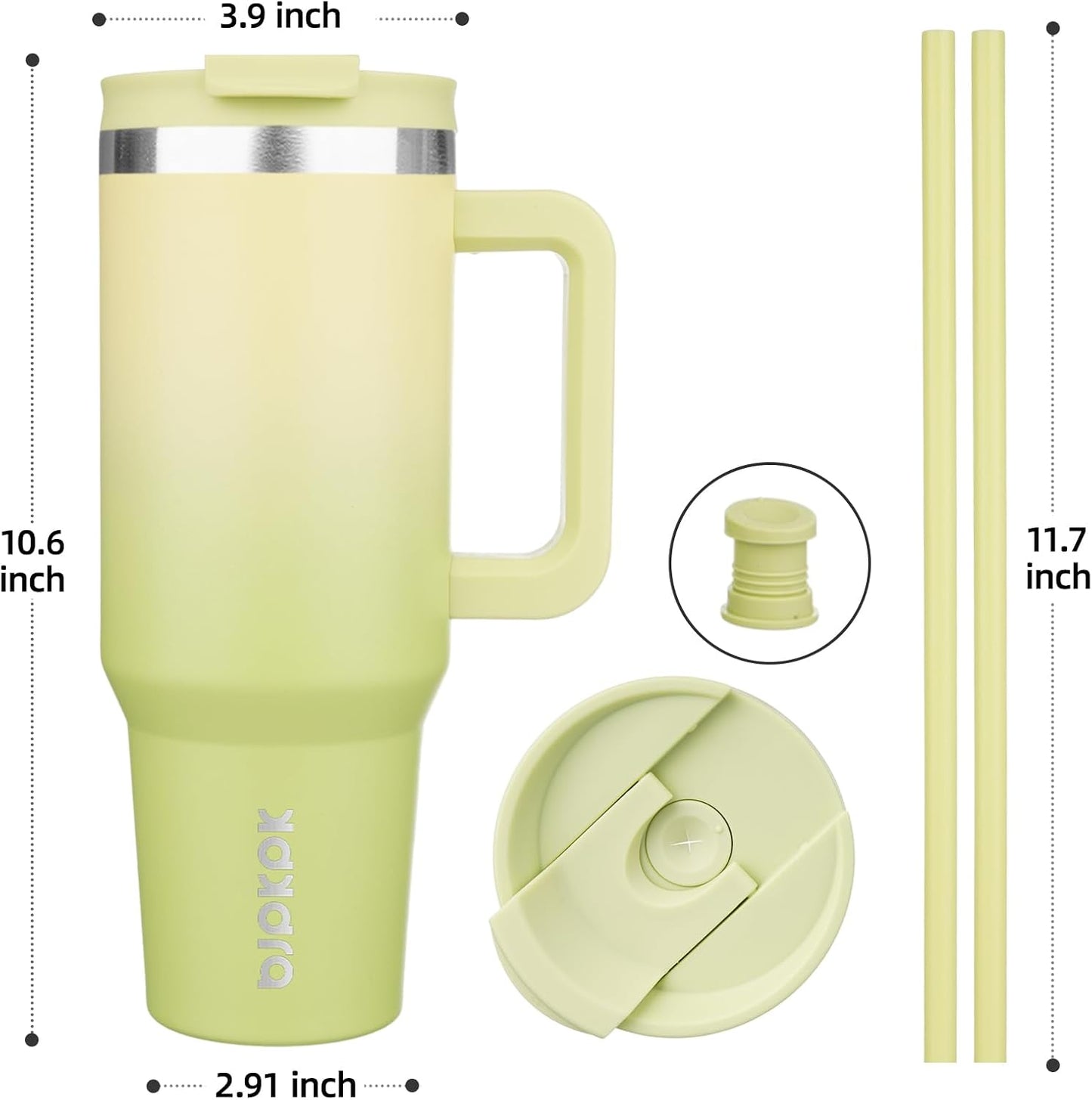 BJPKPK 30oz Stainless Steel Insulated Tumbler With Handle And Lid Straw Travel Coffee Mug Thermal Cup,Black