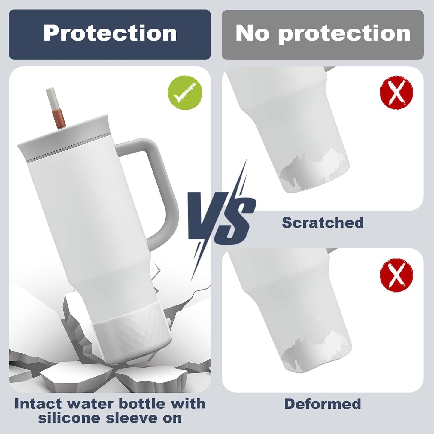 Silicone Boot for Owala 40 oz Tumbler with Handle, Anti-Slip Protective Sleeve for Stainless Steel Triple Layer Insulated Travel Tumbler Accessories